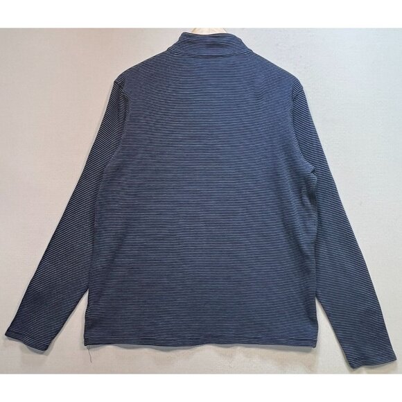 Michael Kors Men's 1/4 Button Pullover Sweater Mock Neck Stretch Size XL Blue - Picture 2 of 12